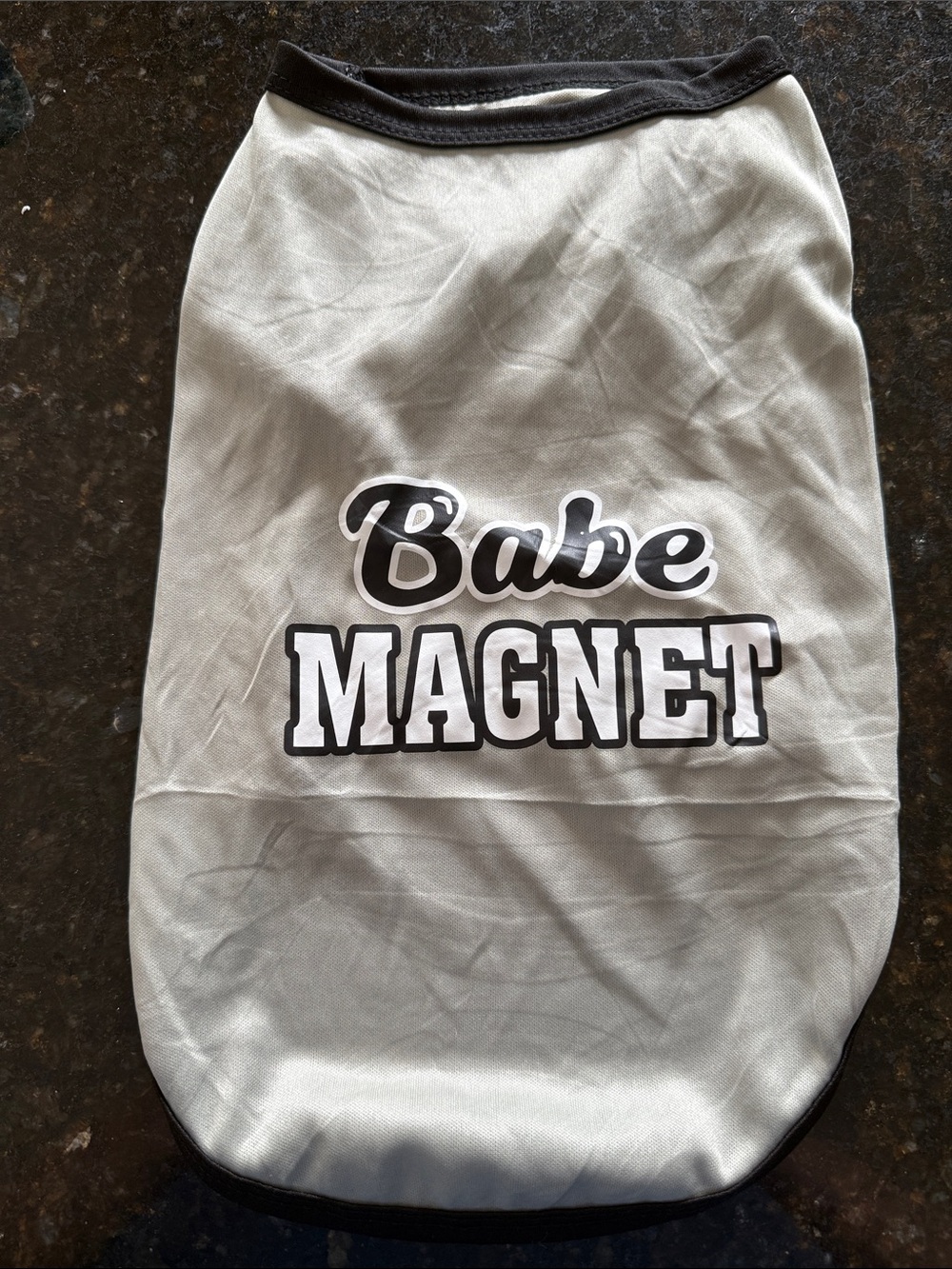 Babe Magnet Graphic Pet Shirt - White with Black Trim